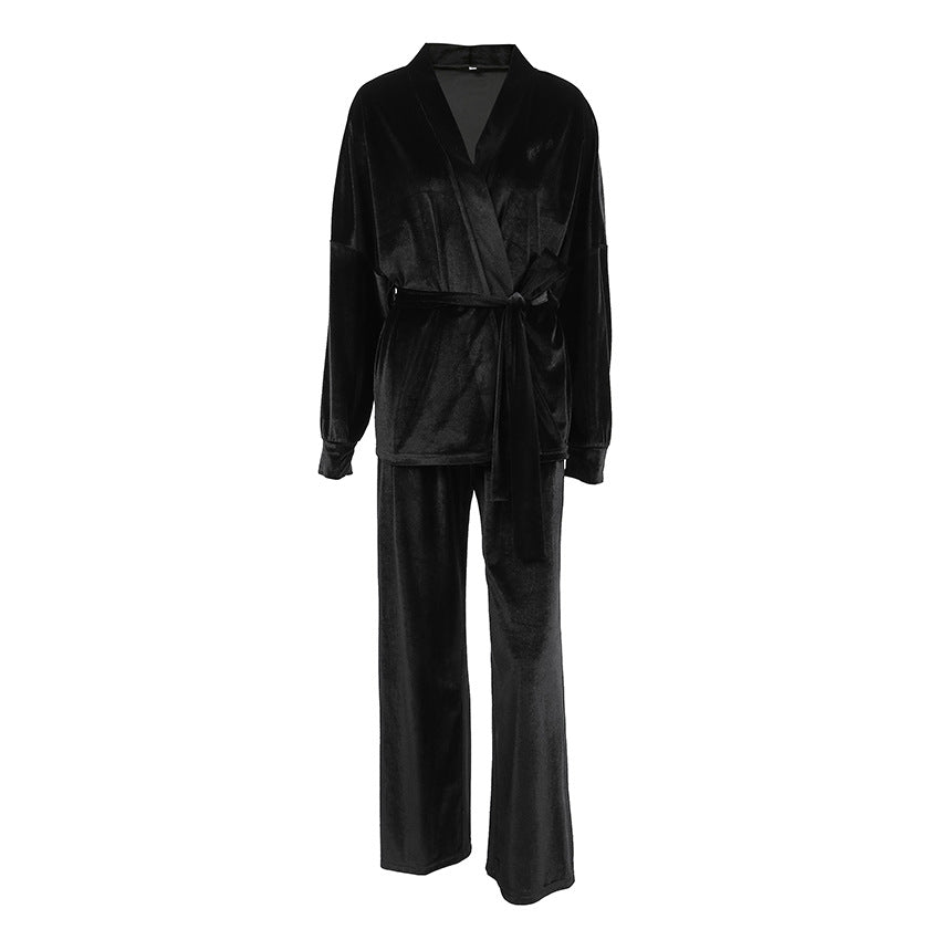 Women’s Plush Velvet Lounge Pajama Set