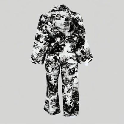 Toile Print Satin Sleepwear Set