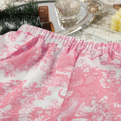 Toile Print Satin Sleepwear Set