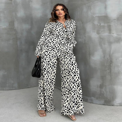 Floral Print Satin Pajama Set