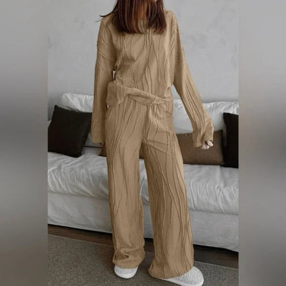 Beige Textured Luxe Lounge Set