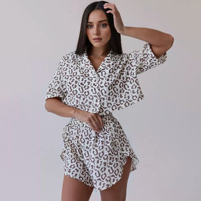 Women’s Leopard Print Pajama Set