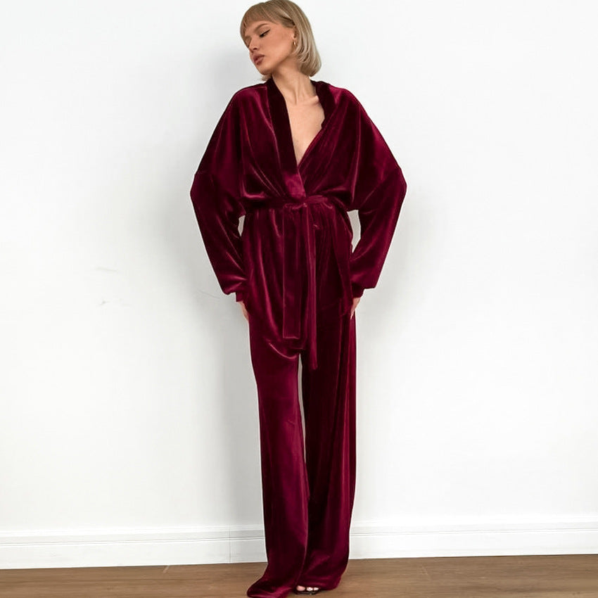 Women’s Plush Velvet Lounge Pajama Set