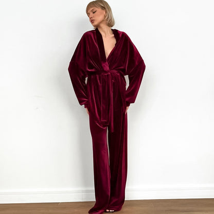 Women’s Plush Velvet Lounge Pajama Set