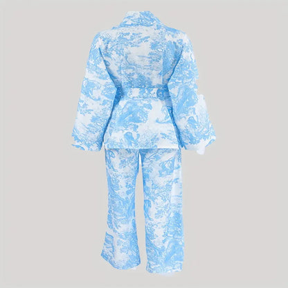 Toile Print Satin Sleepwear Set