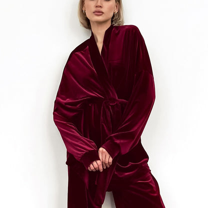 Women’s Plush Velvet Lounge Pajama Set