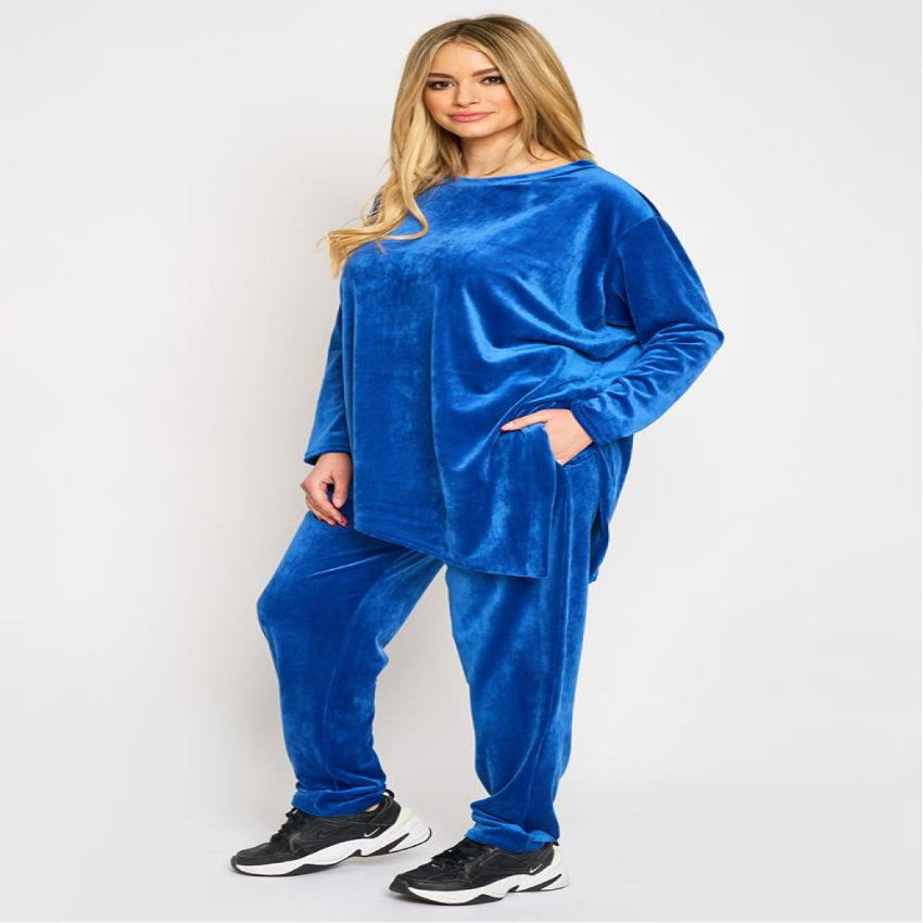Velvet Relaxed Two-Piece Loungewear Set