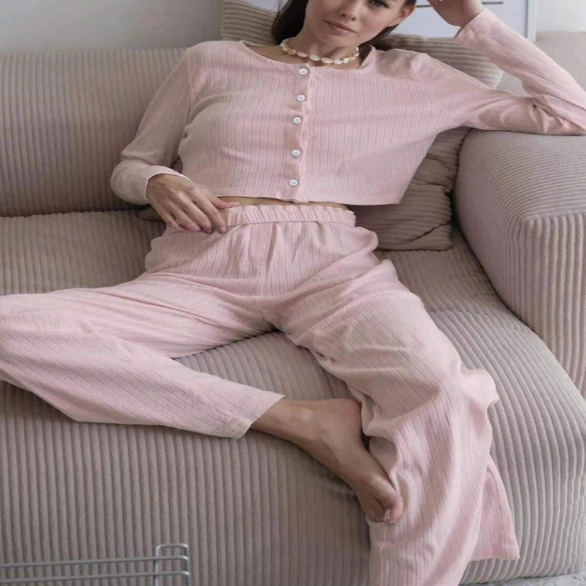 Cozy Ribbed Two-Piece Lounge Set