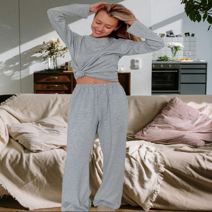 Luxe Grey Casual Two-Piece Outfit