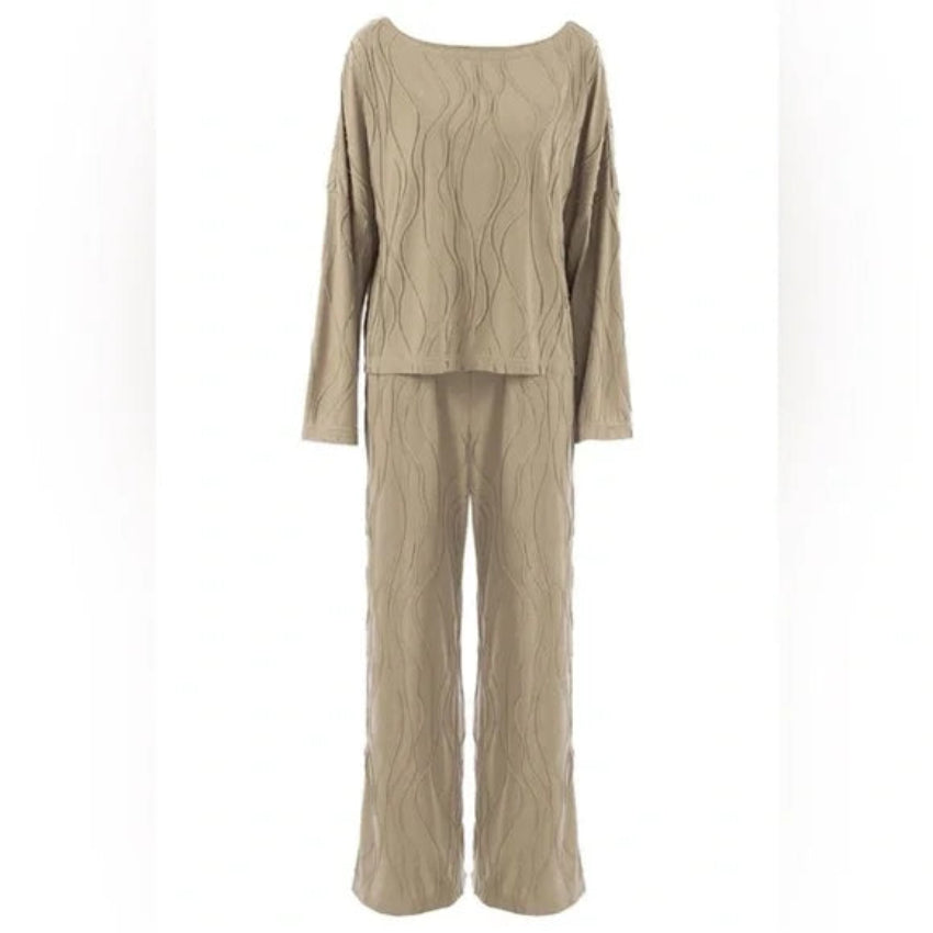 Beige Textured Luxe Lounge Set