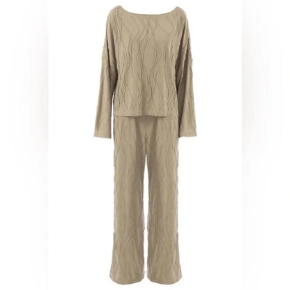 Beige Textured Luxe Lounge Set