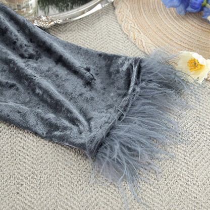 Women’s Silver Velvet Pajama Set