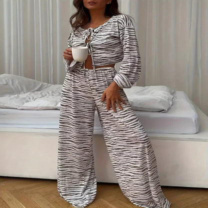 Zebra-Print Luxe Lounge Set