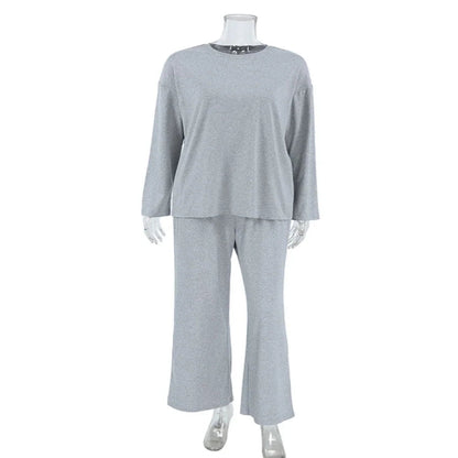 Luxe Grey Casual Two-Piece Outfit