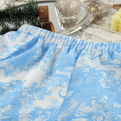 Toile Print Satin Sleepwear Set