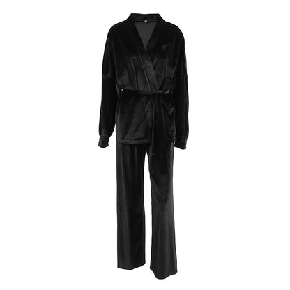 Women’s Plush Velvet Lounge Pajama Set