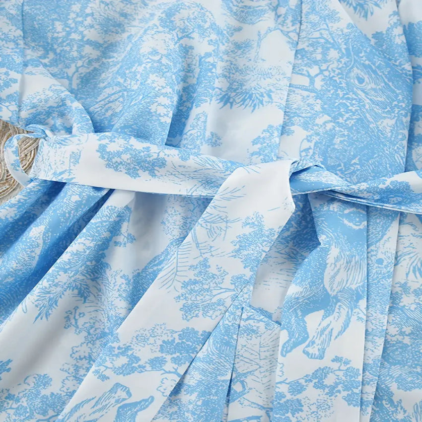 Toile Print Satin Sleepwear Set