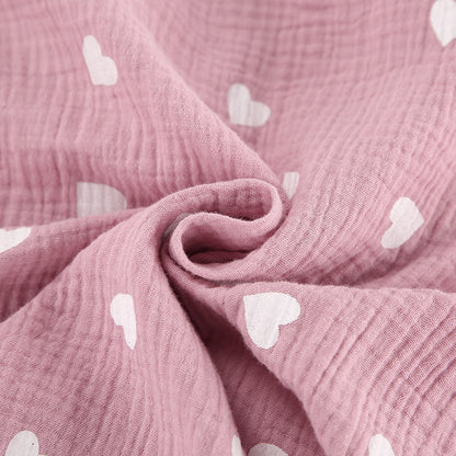 Women’s Cute Button Up Heart Print Pajama Set
